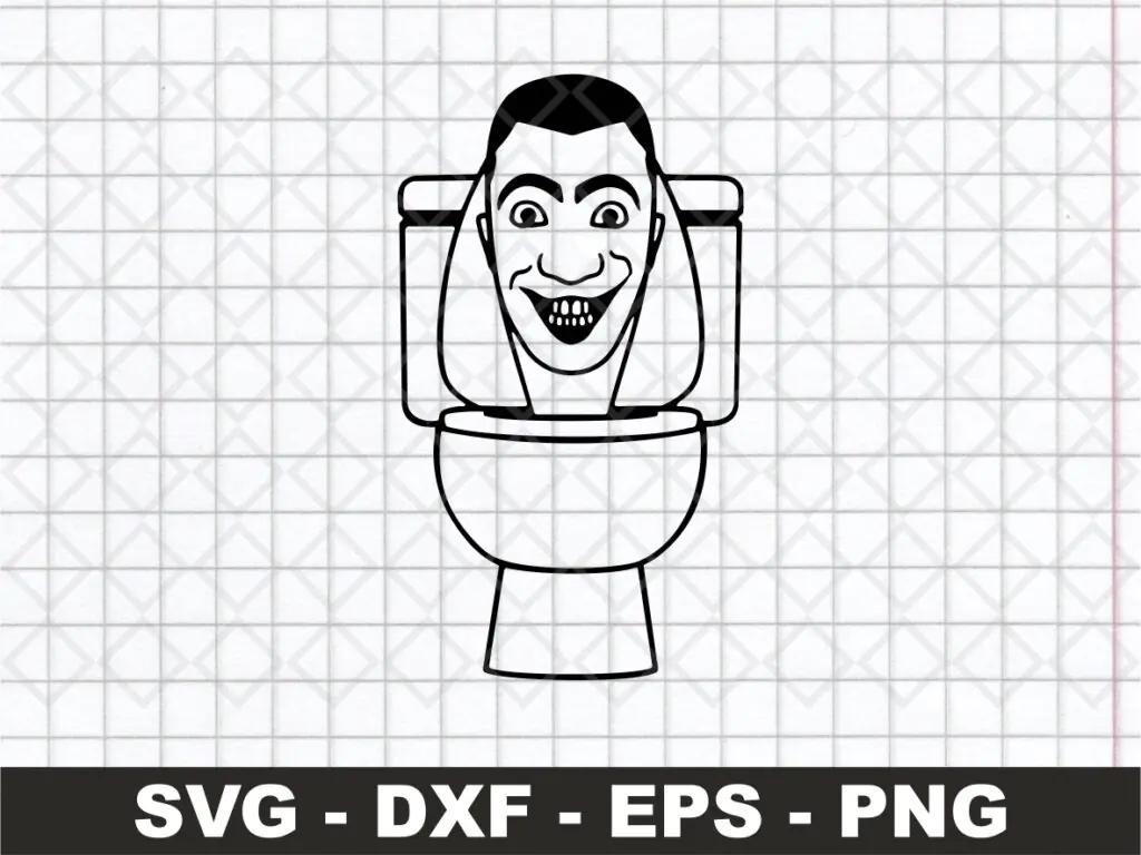 Skibidi Toilet SVG, Outline, Clipart