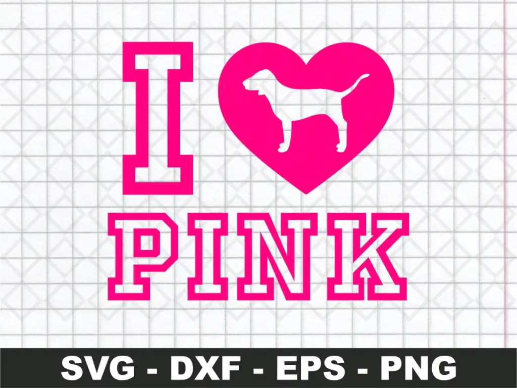 I Love Pink Clipart SVG Cut Files for Cricut