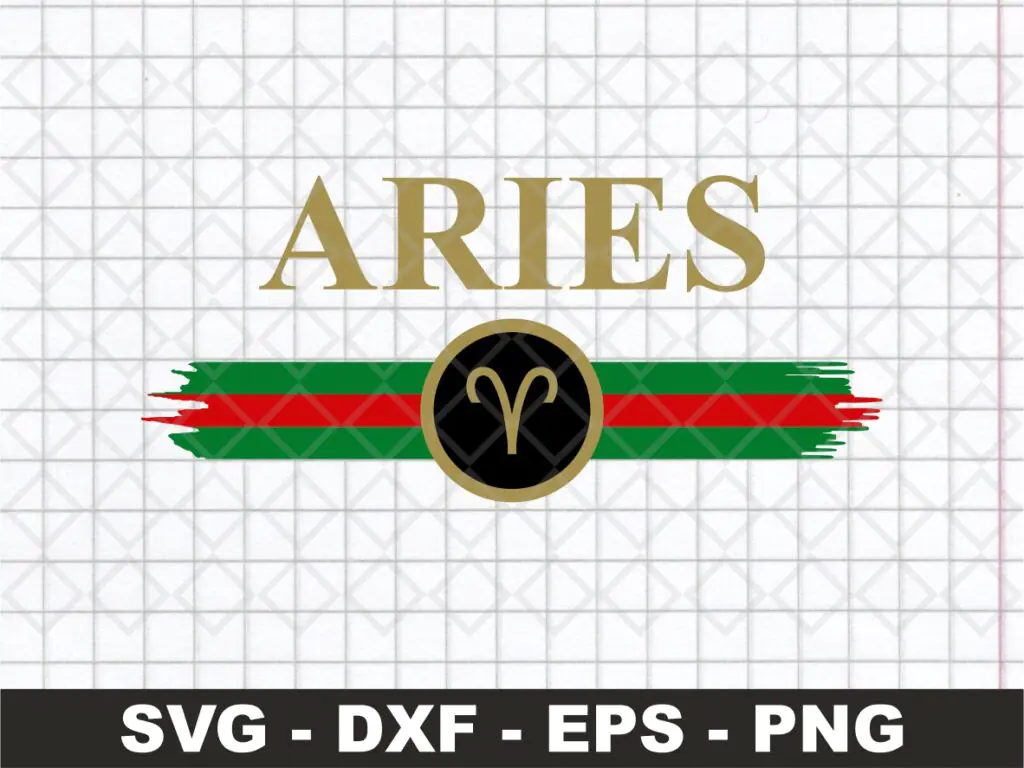 Zodiac Signs Aries SVG File, Gucci Aries Shirt Design PNG