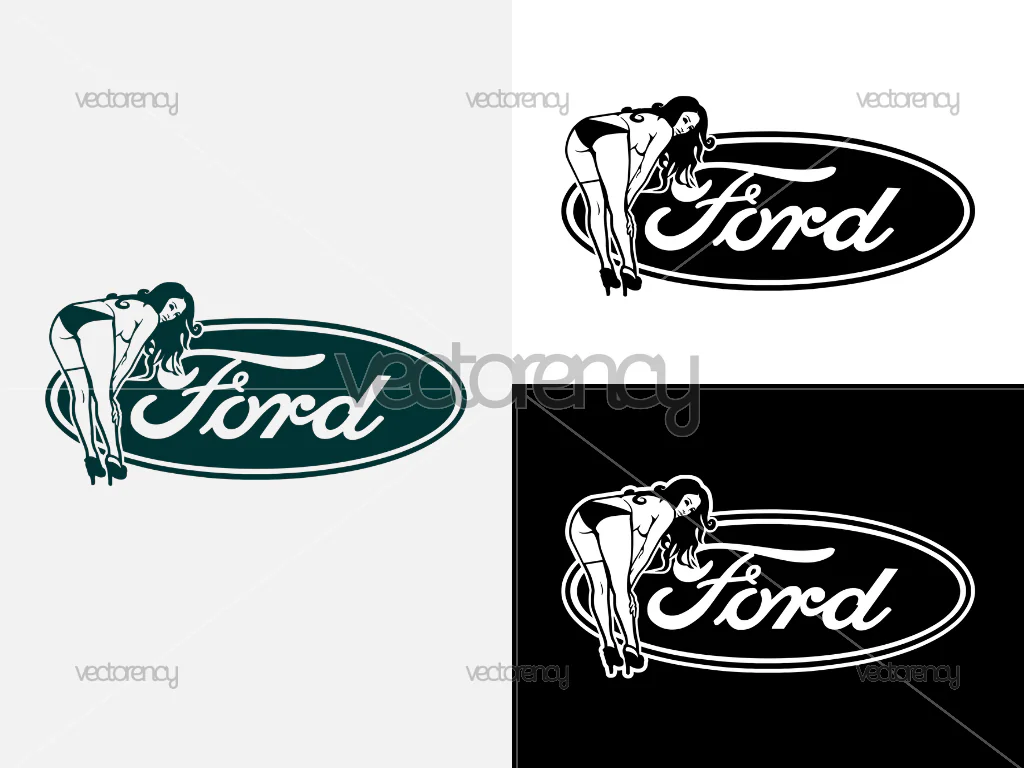 Ford Pinup Girl Vintage Sticker File Cutting SVG PNG