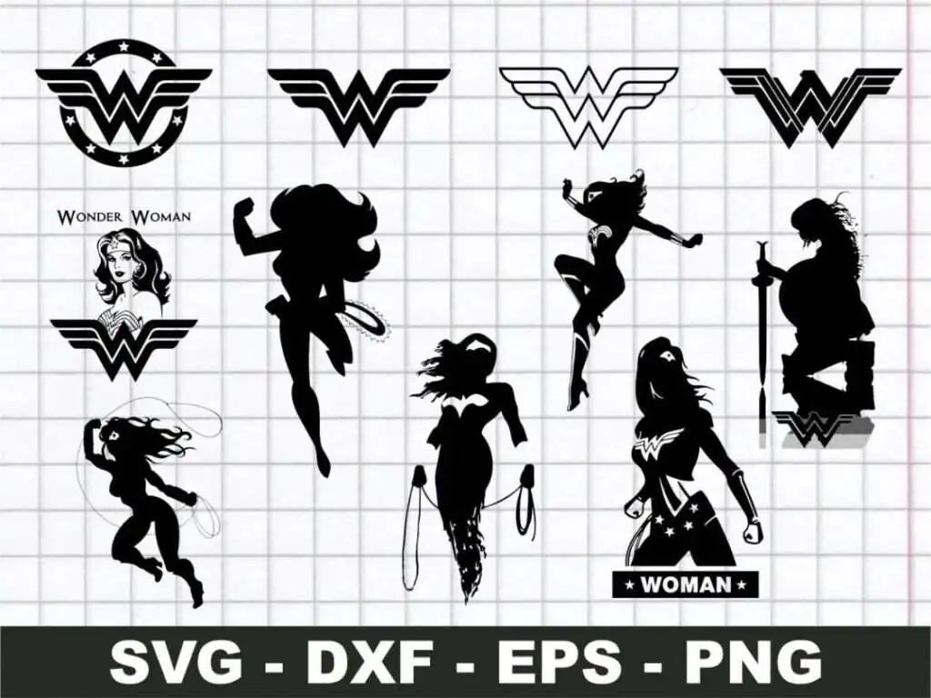 Wonder Woman Silhouette SVG Bundle