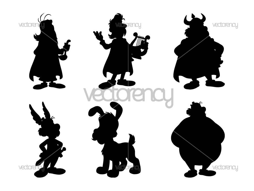Asterix Characters Silhouette