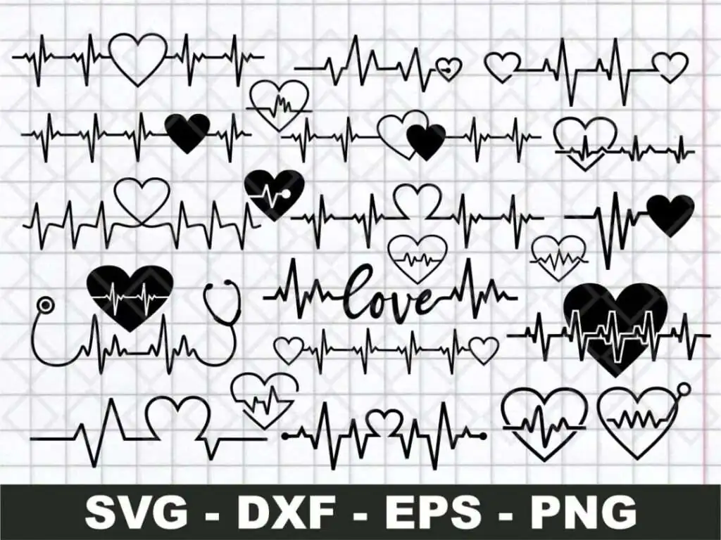 Heartbeat Valentine’s SVG Bundle