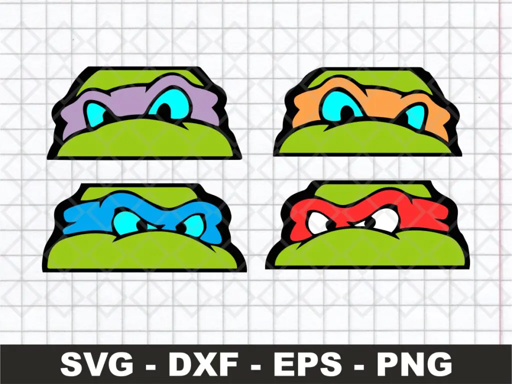 Teenage Mutant Ninja Turtle Peeking SVG Vector