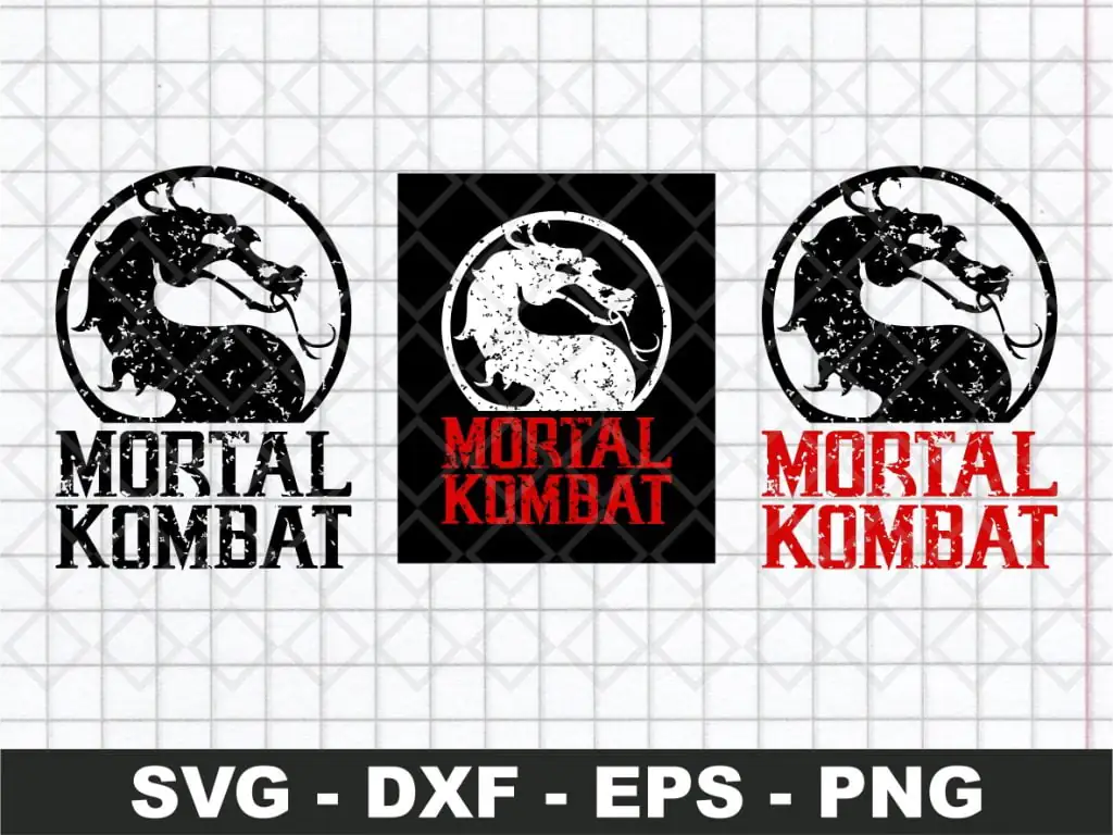 Mortal Kombat Grunge Logo SVG Silhouette Vector