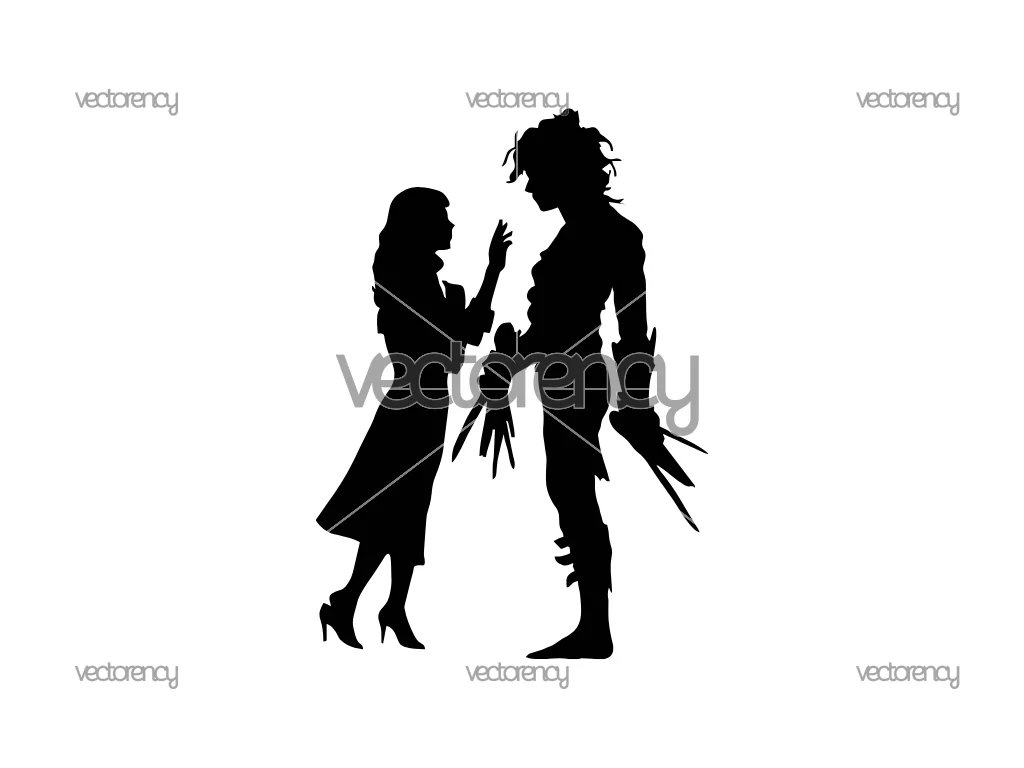Edward Scissorhands and Kim SVG PNG HD