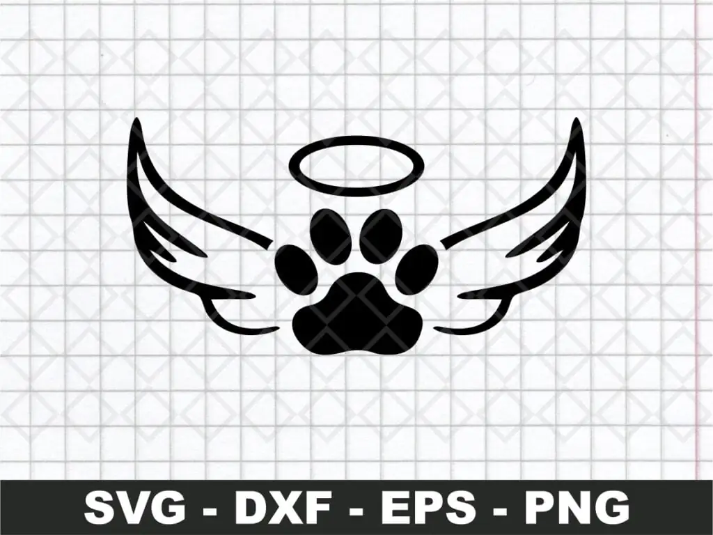 Paw Print With Wings SVG