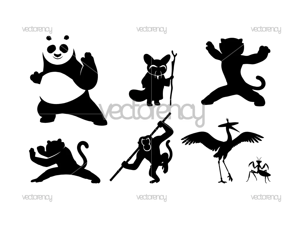 Kungfu Panda Silhouette Vector