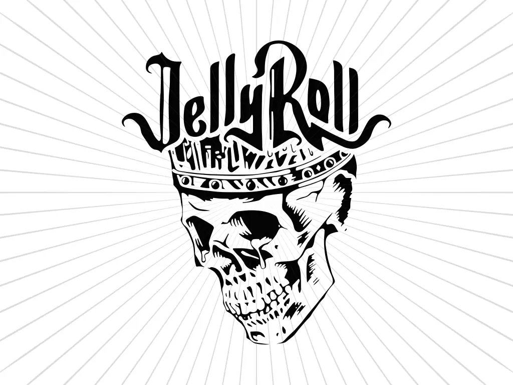 Jelly Roll Country Music Singer Skull SVG PNG EPS