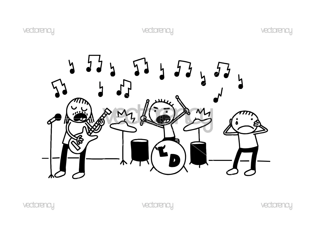 Loded Diper Band Concert Music Outline Vector SVG PNG