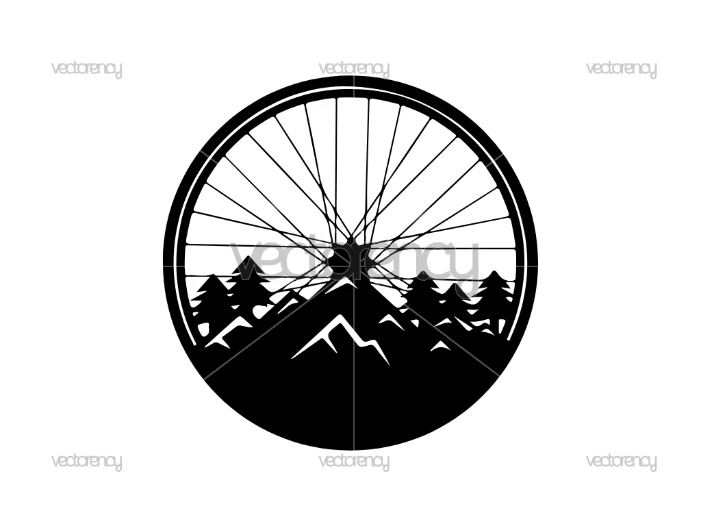 Mountain Bike SVG Wheel Mountain Hill