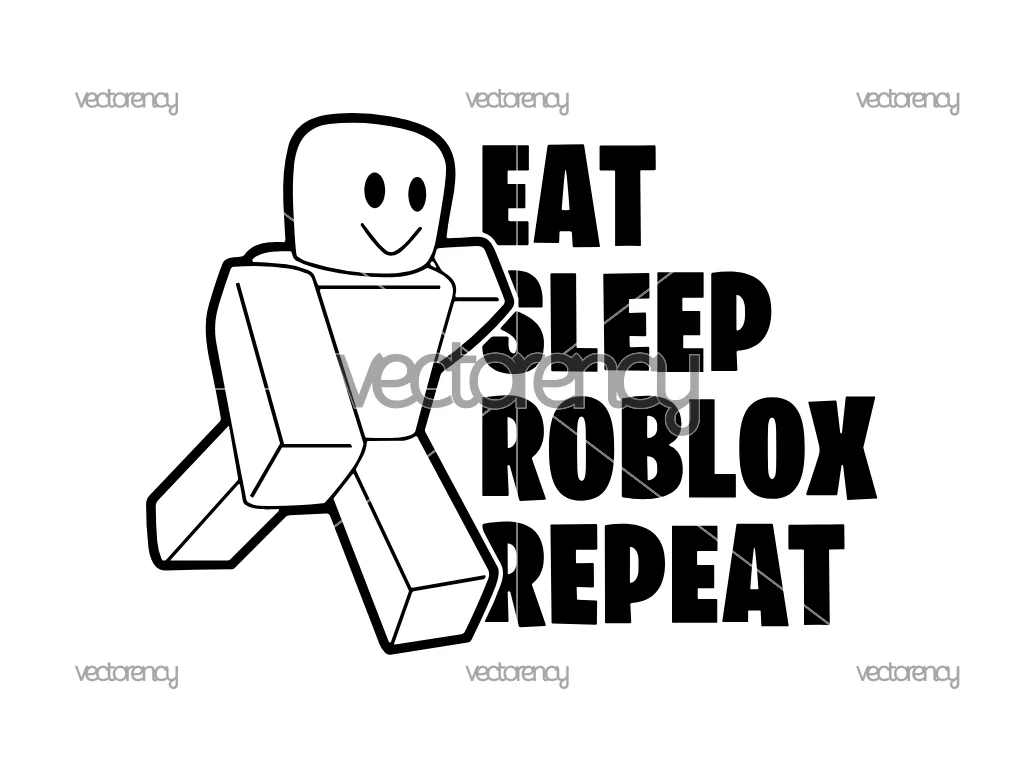 Eat Sleep Roblox Repeat SVG Cut File PNG EPS DXF