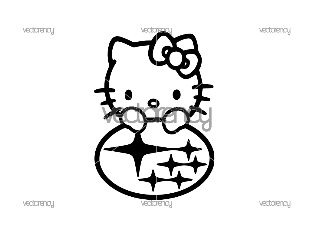 Free Hello Kitty Subaru Logo Vector