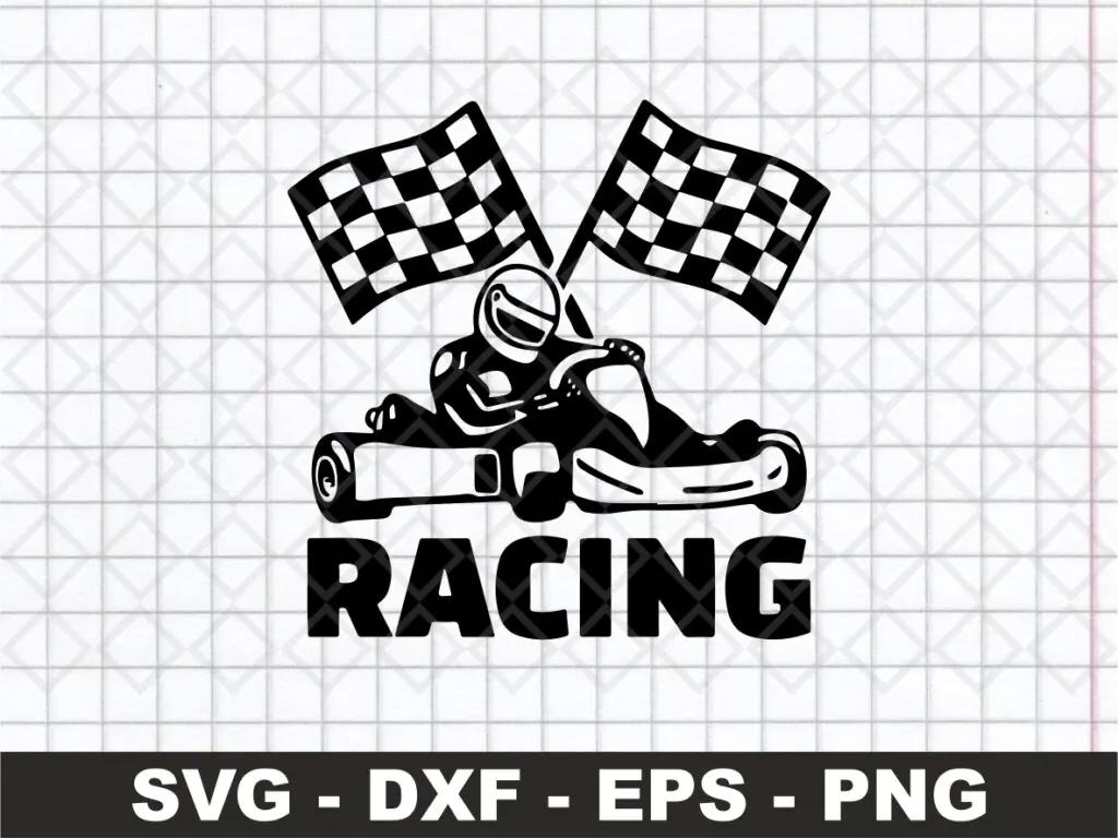 Goal Flags and Kart Racing SVG