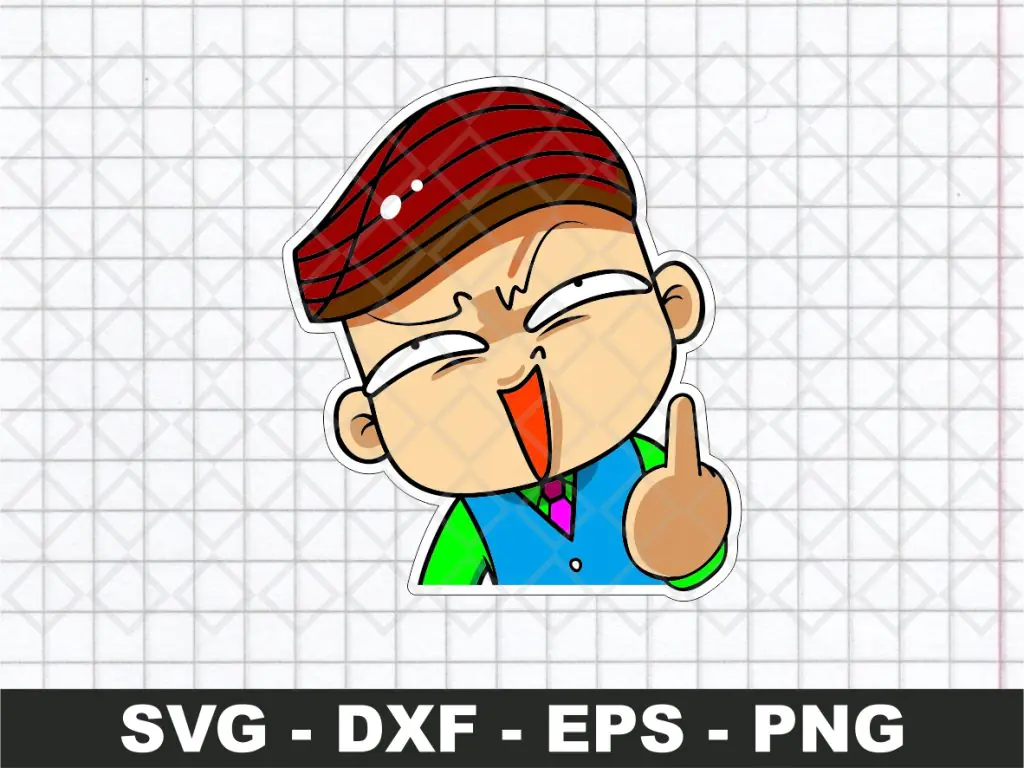 Chibi Maruko Chan Kazuhiko Hanawa Funny Sticker SVG