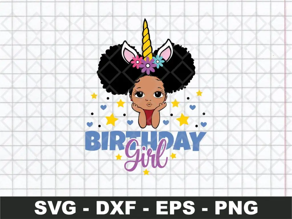 Birthday Girl SVG, Unicorn Birthday SVG Cut File