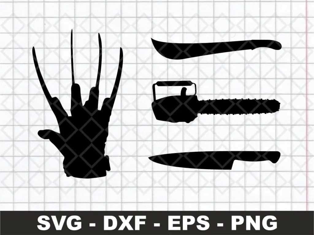 Freddy Krueger Glove, Jigsaw, Freddy Hand SVG, Horror Movie Vector