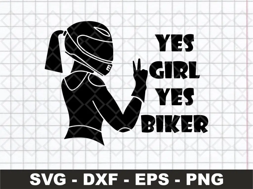 Girl Yes Biker SVG