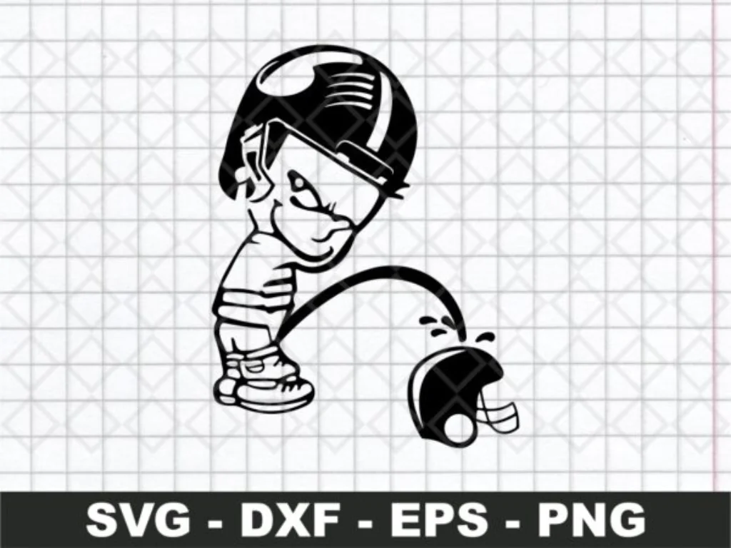 Calvin SVG, Boy Peeing Boy Peeing on Football Helmet