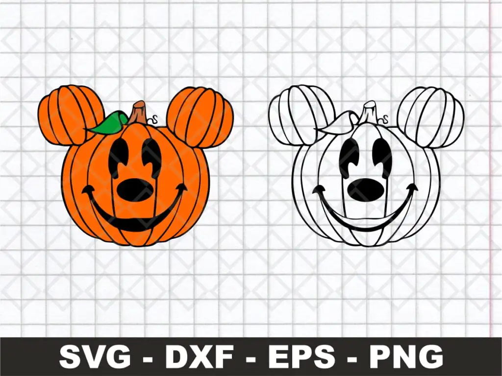 Mickey Pumpkin SVG Cricut Vector