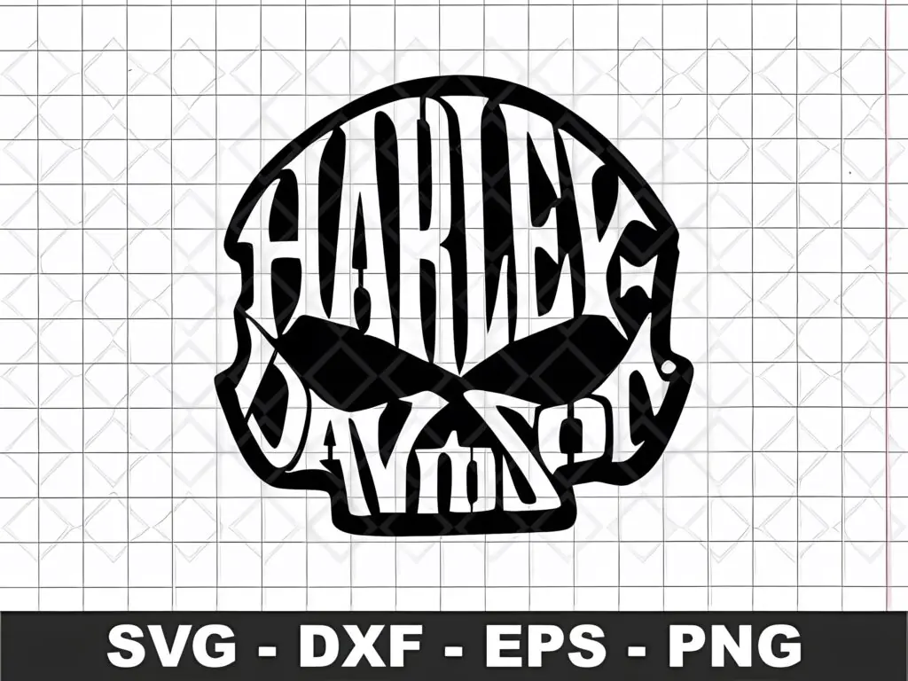 Harley Davidson Skull SVG