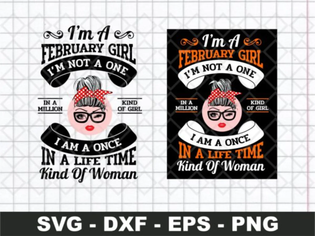 I’m A February Girl SVG, Red Headband SVG Cut File