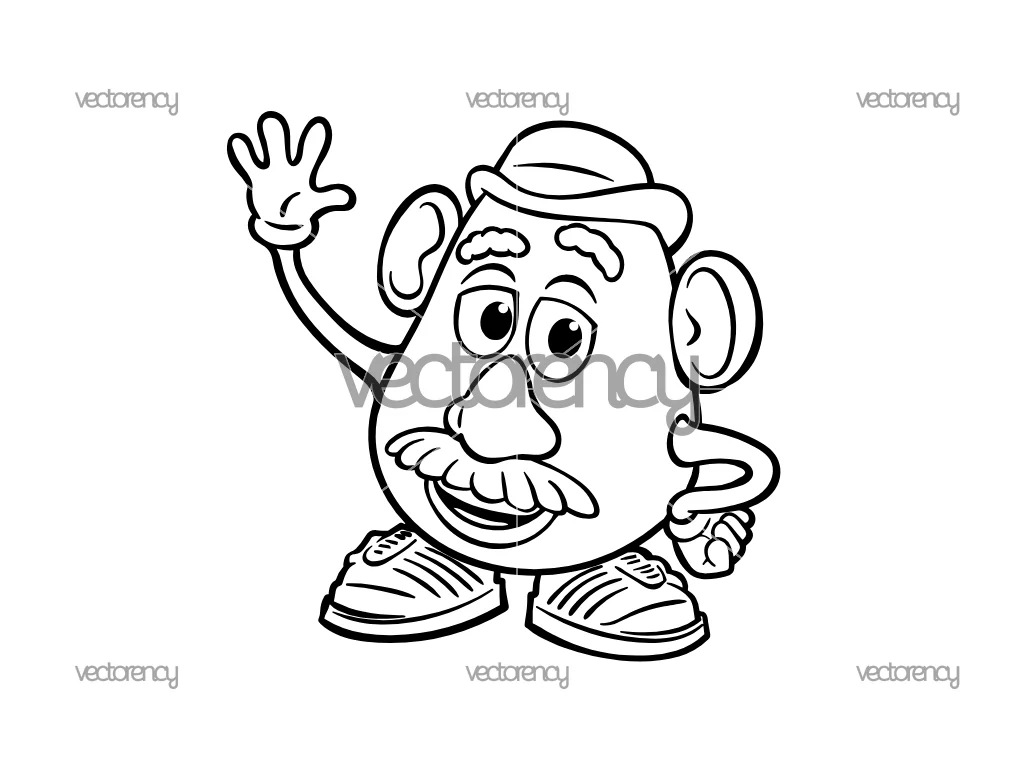 Toy Story Character Outlines Mr. Potato Head SVG