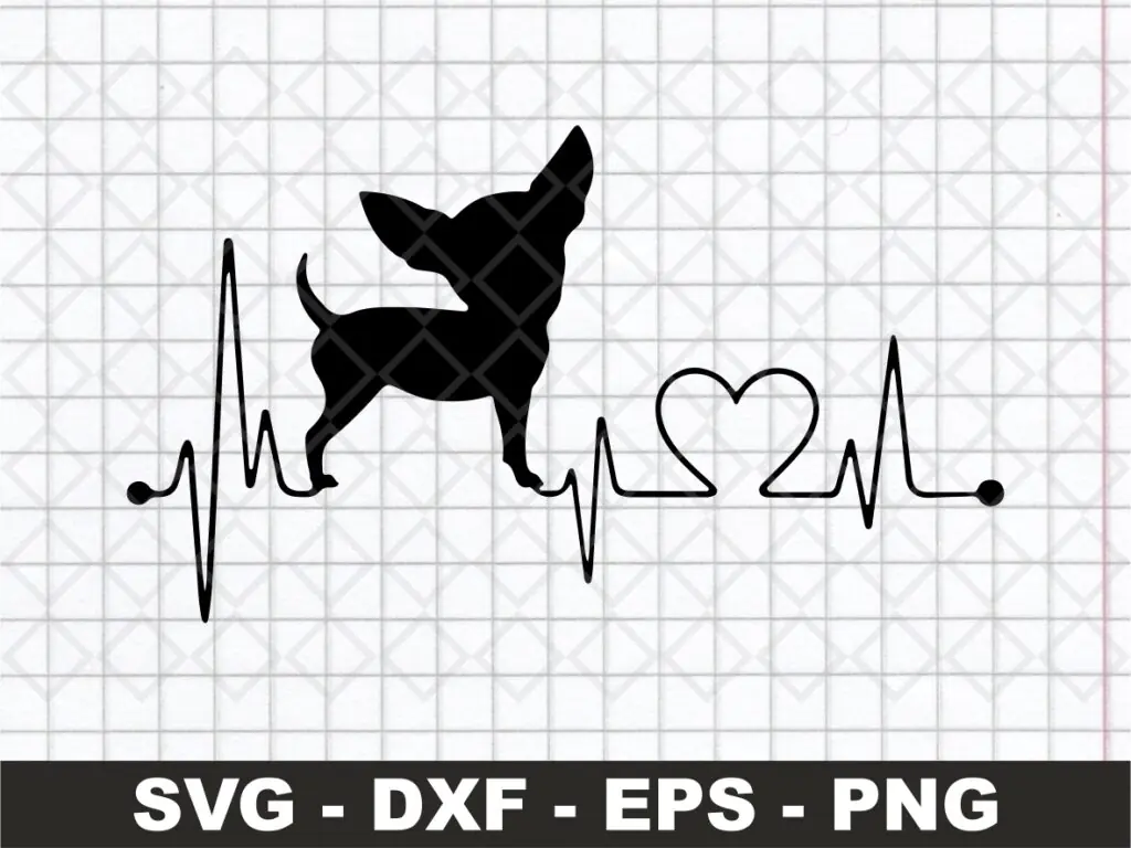 Interesting Heartbeat Chihuahua Dog SVG