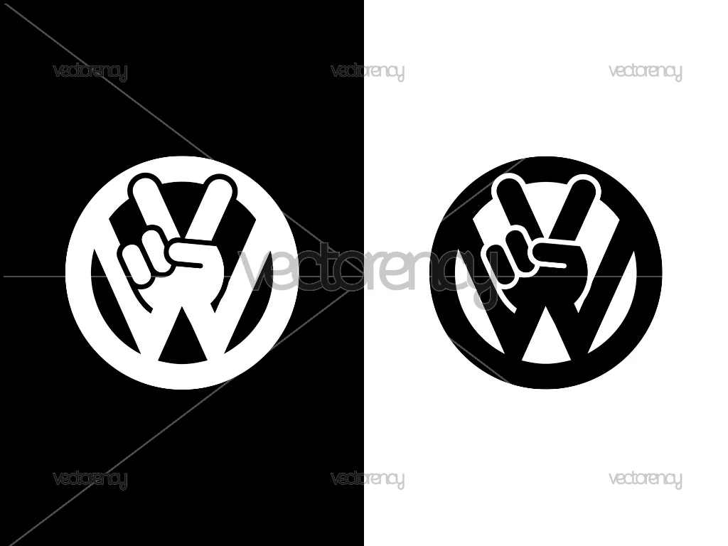 Peace VW Logo Emblem Vector EPS DXF PNG SVG