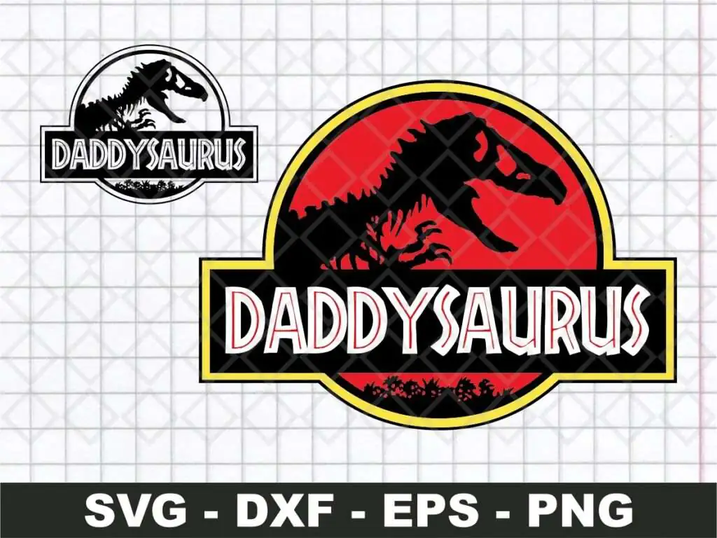 DaddySaurus Jurassic Park SVG Cut File for Cricut