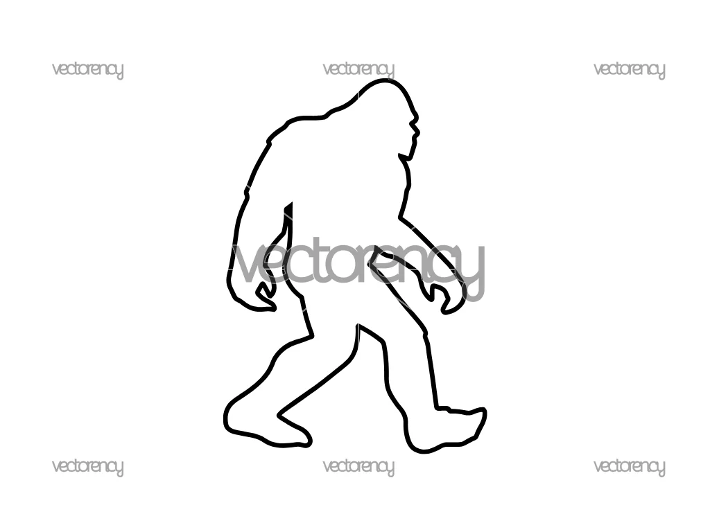 Bigfoot Outline SVG PNG DXF Digital Download
