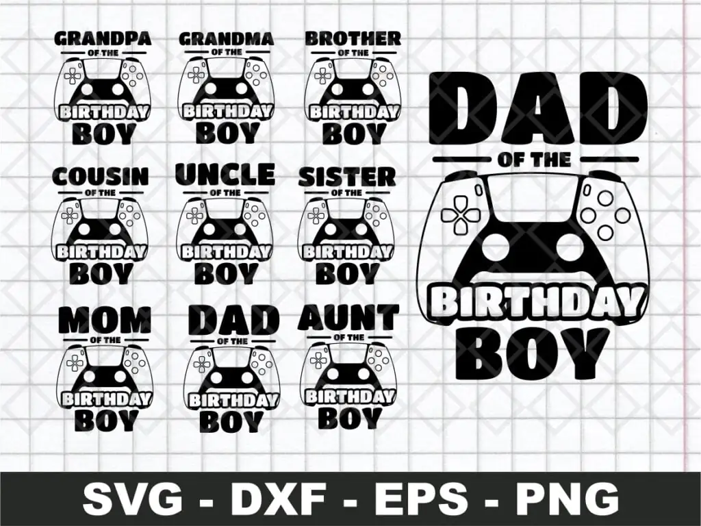 Birthday Boy SVG, Birthday Family Pack Video Game Level 9 SVG