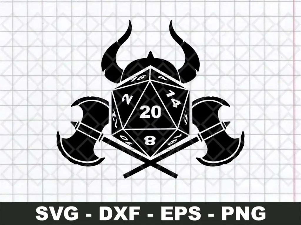 D20 Viking SVG, DND Dice, Dungeons and Dragons