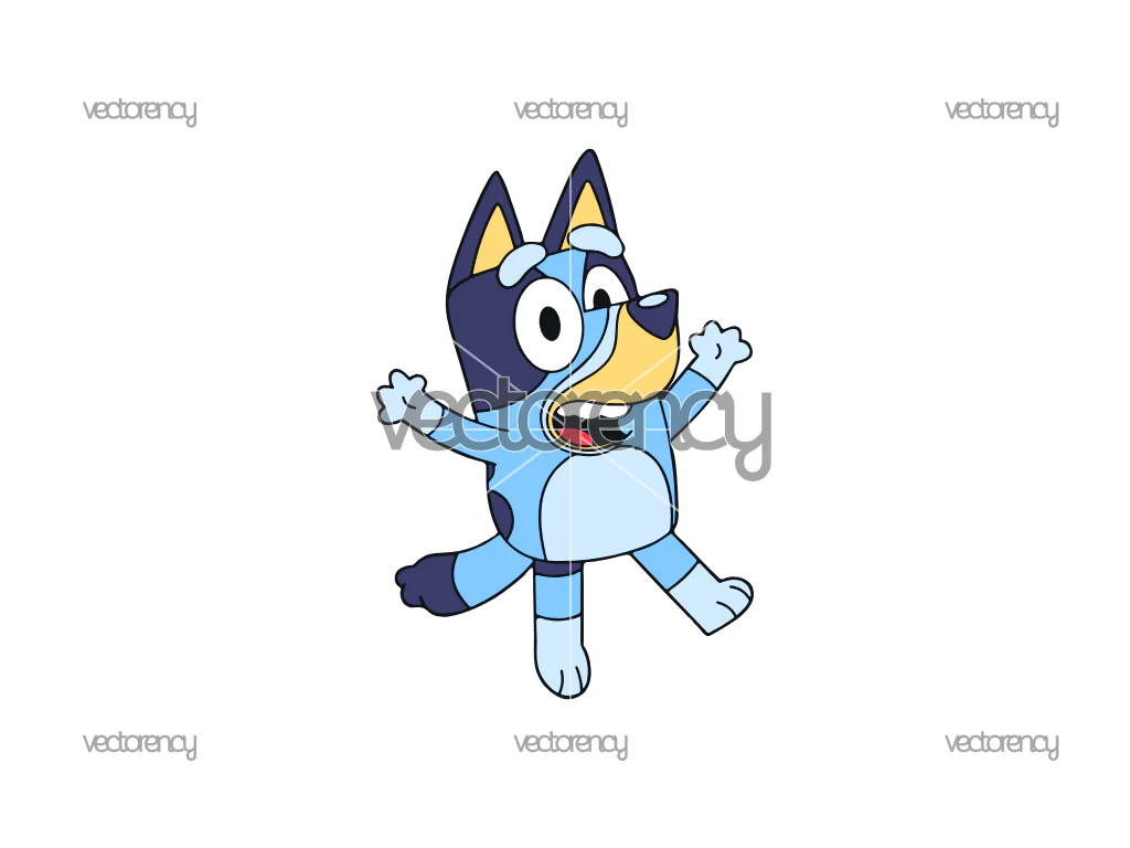 Blue Heeler Bluey Cartoon SVG Vector