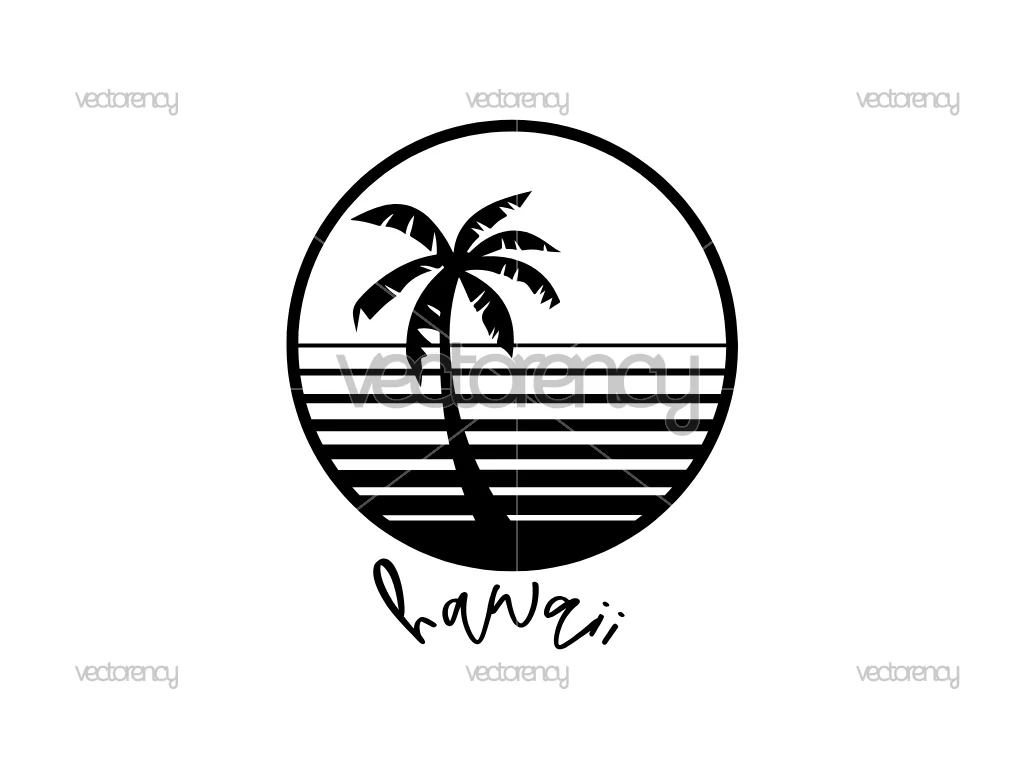 Hawaii Black Vector Design Instant Download
