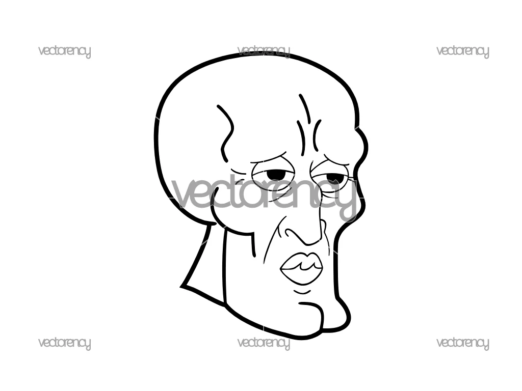 Handsome Squidward Meme SVG