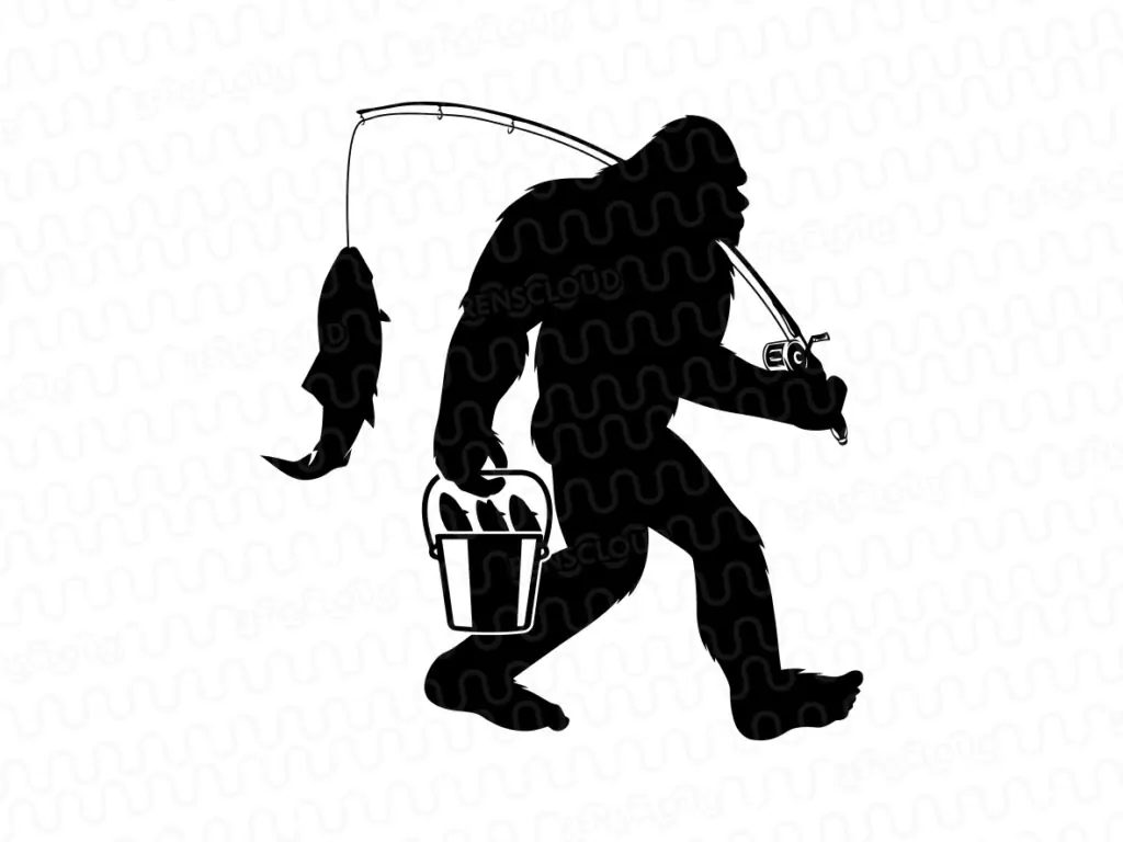 Bigfoot Fishing Svg