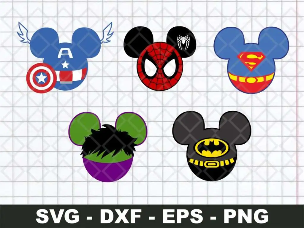 Superheroes Mickey Heads SVG Bundle