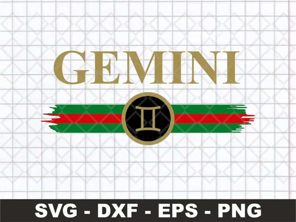 Zodiac Signs Gemini SVG File, Gucci Gemini Shirt Design