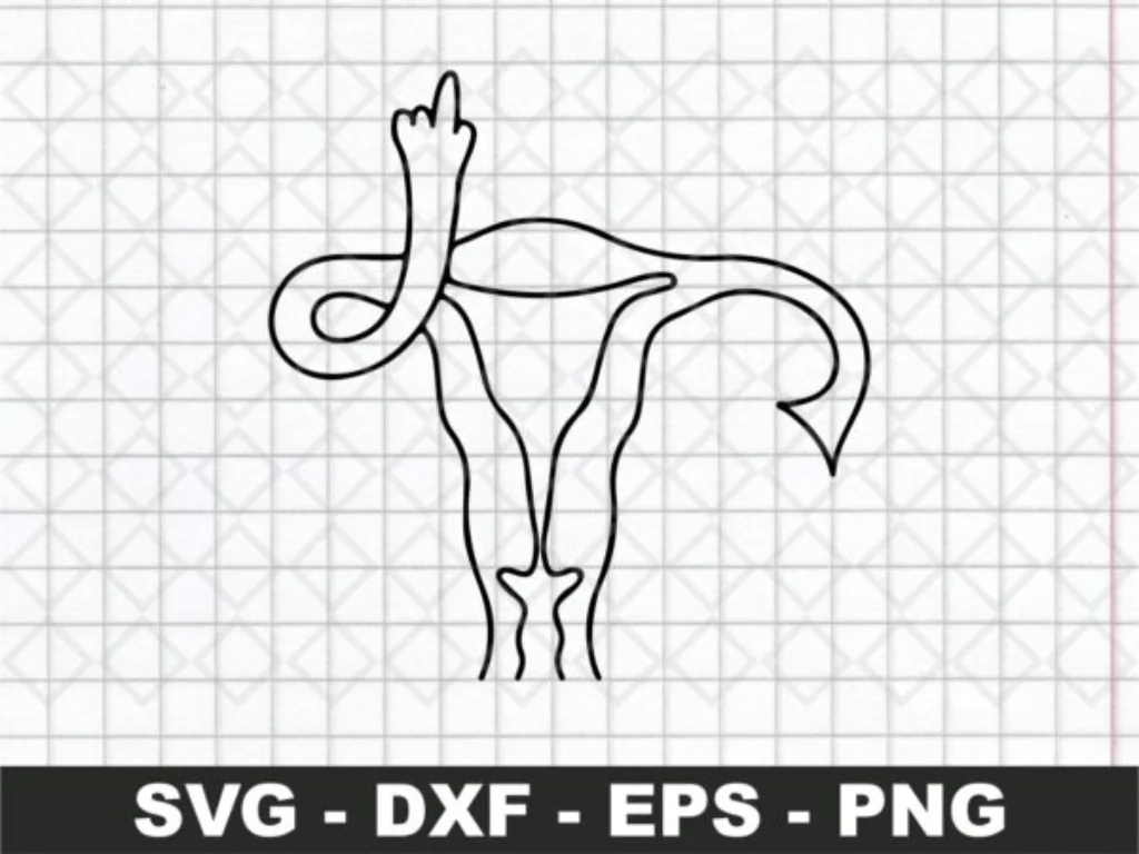 Uterus SVG with Middle Finger Women’s Rights Women Reproductive