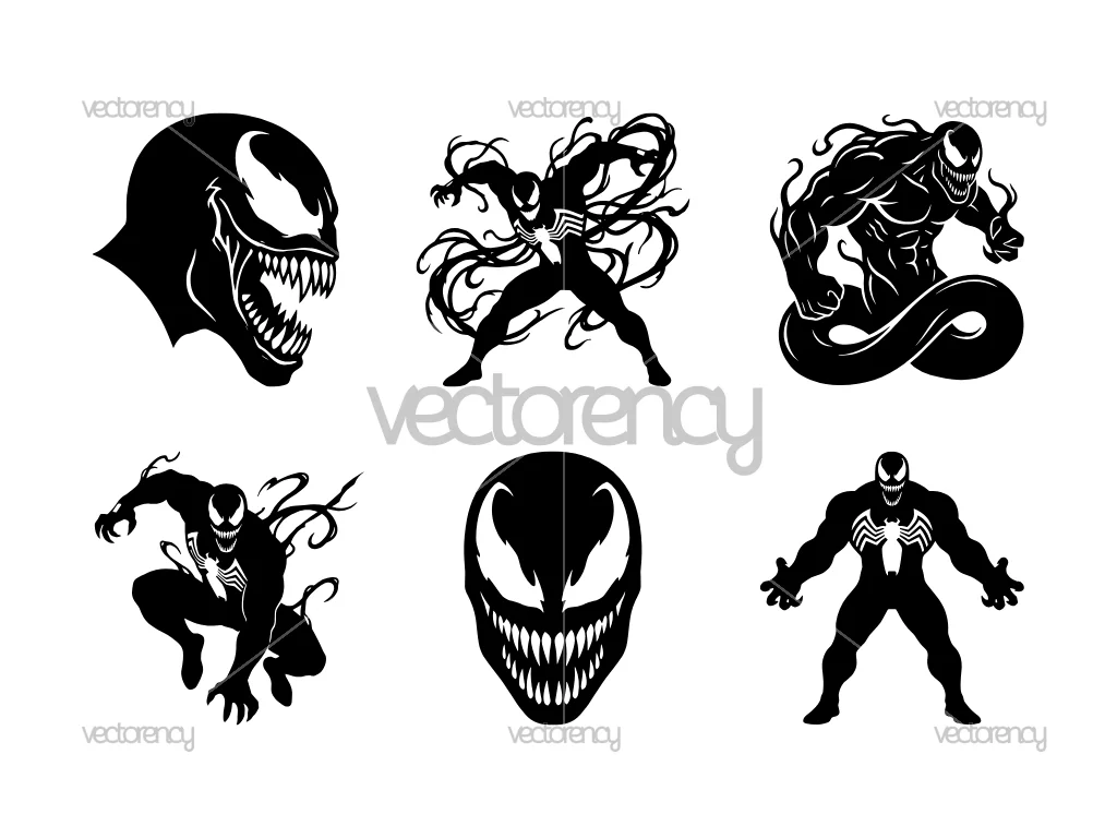 Venom Superhero SVG Printable Vector Cut File Digital Download
