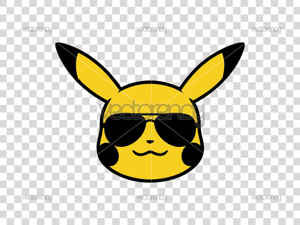 Cool Pikachu SVG PNG Premium Vector