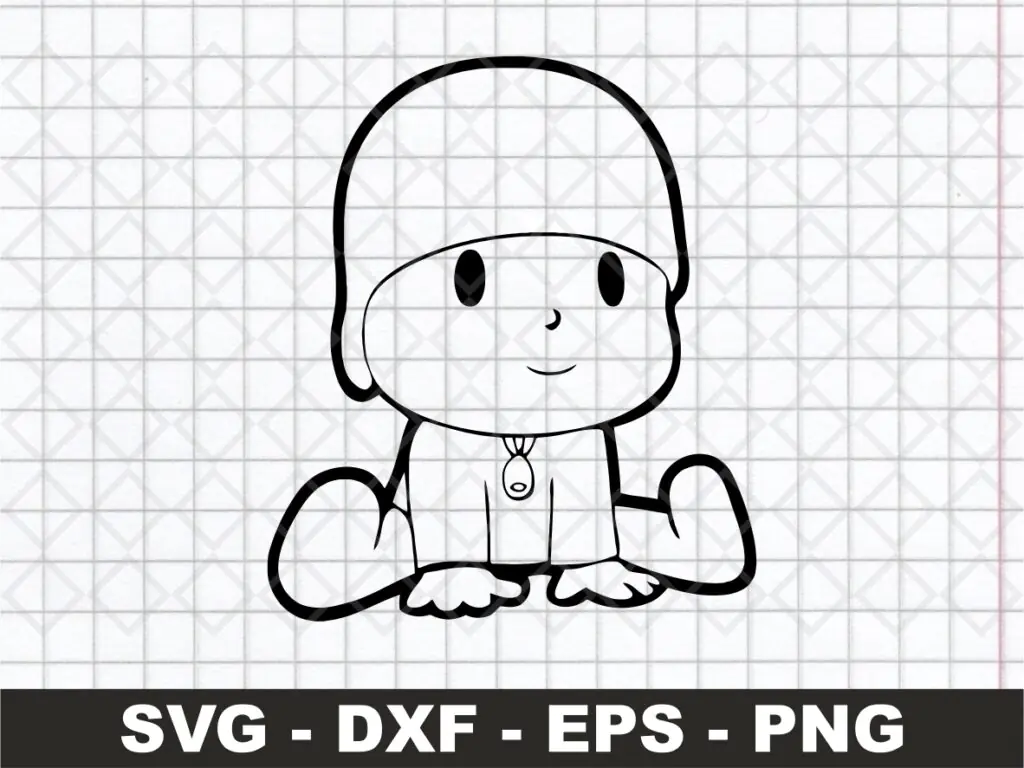 Pocoyo Outline SVG Clipart