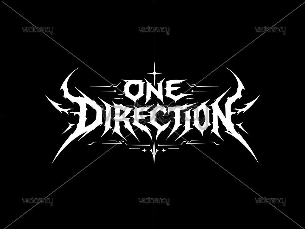 One Direction Fan Art Logo Y2K Death Metal Concept