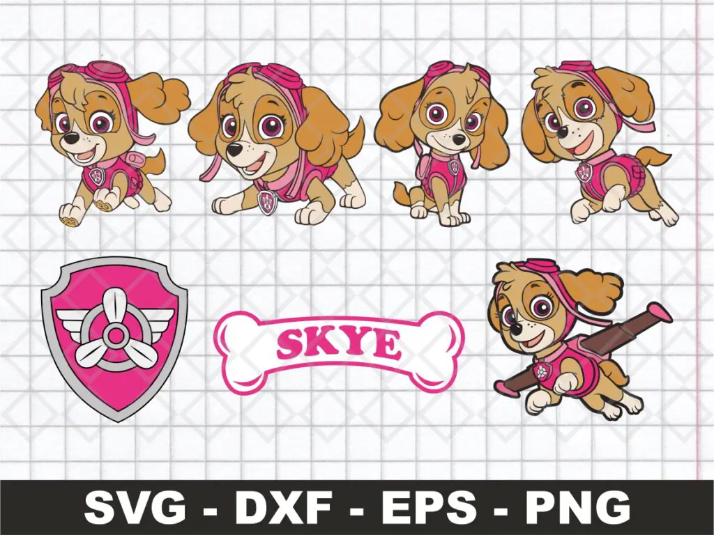 Skye Paw Patrol PNG SVG Files