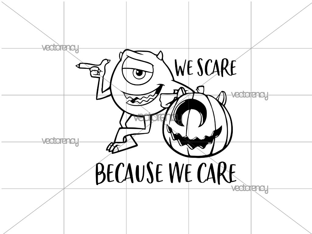 Monster Inc We Scare Because We Care SVG Cricut