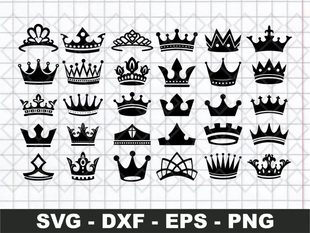 Crown SVG Bundle Files for Silhouette