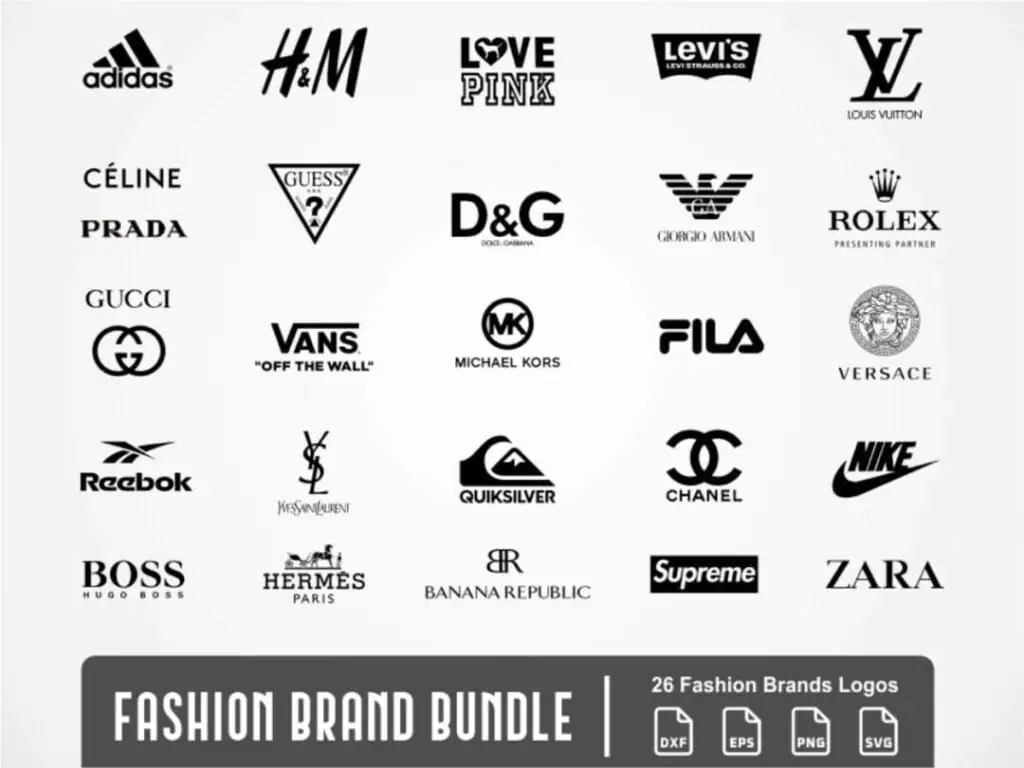 Fashion Brands Logo SVG Bundle