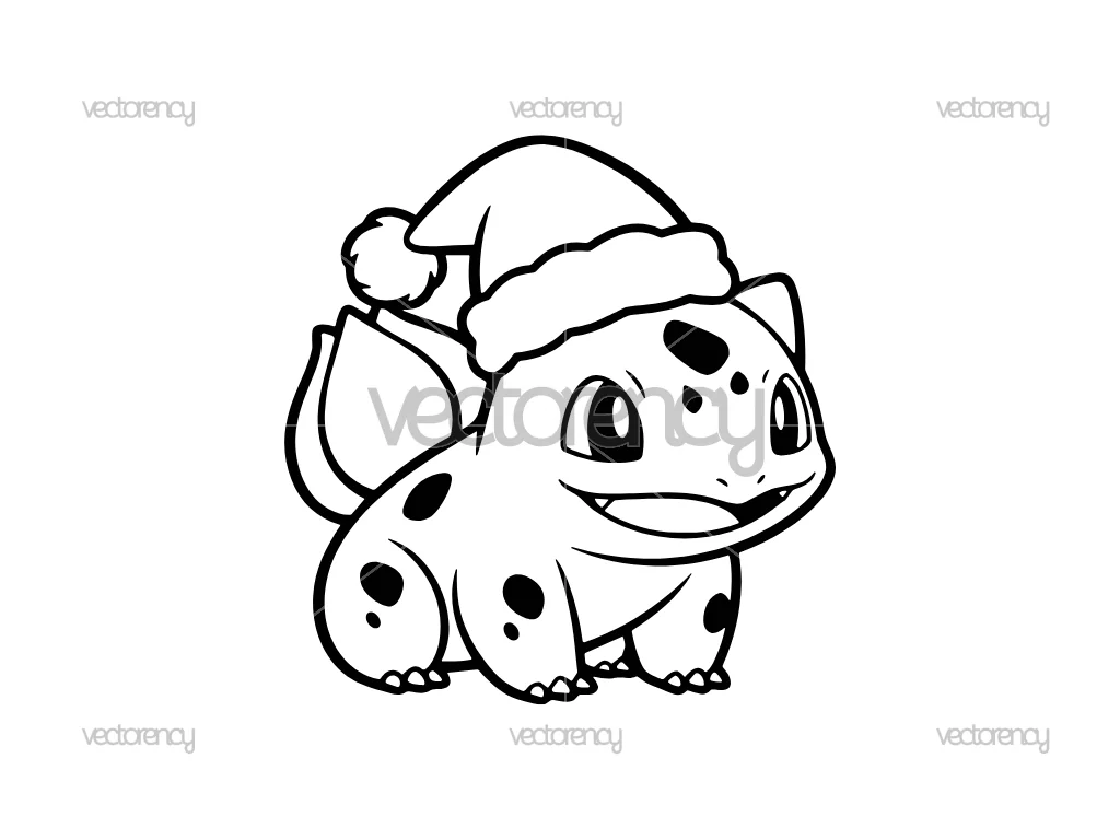 Christmas Bulbasaur SVG Free