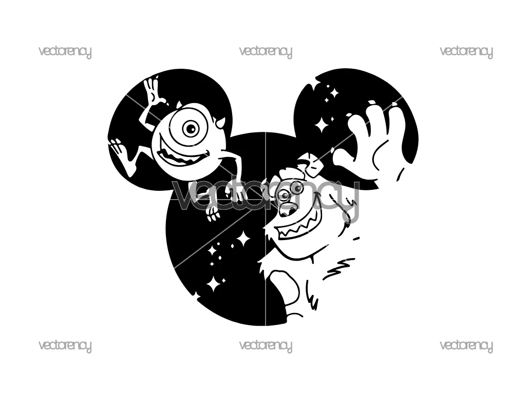 Monsters Inc SVG Ears Mike Sully Monsters at Work PNG EPS DXF